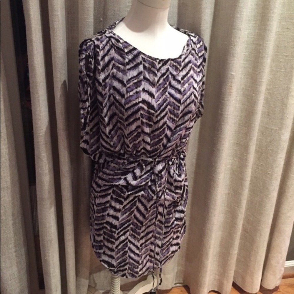 Ya Los Angeles Chevron Tunic Top - S - Purple & Black